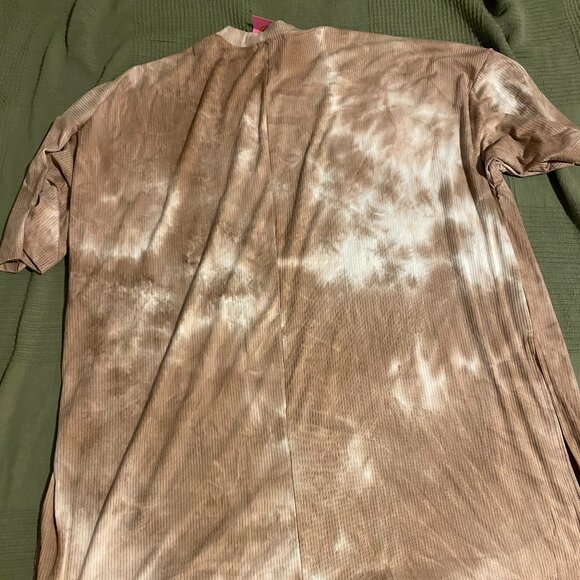 Dressed in Lala Lex Ribbed Playsuit in Iced Latte Tie Dye 3XL - Picture 3 of 6